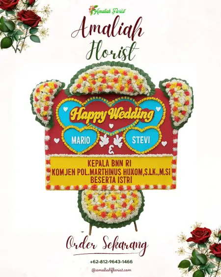 Papan Bunga Pernikahan Duren Tiga